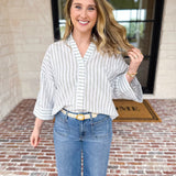 Comfy Coastal Button Down - Sage-200 Fashion Blouses-IN FEBRUARY-July & June Women's Fashion Boutique Located in San Antonio, Texas
