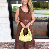 The Social Hour Midi Dress - Chocolate-500 Midi-ENTRO-July & June Women's Fashion Boutique Located in San Antonio, Texas