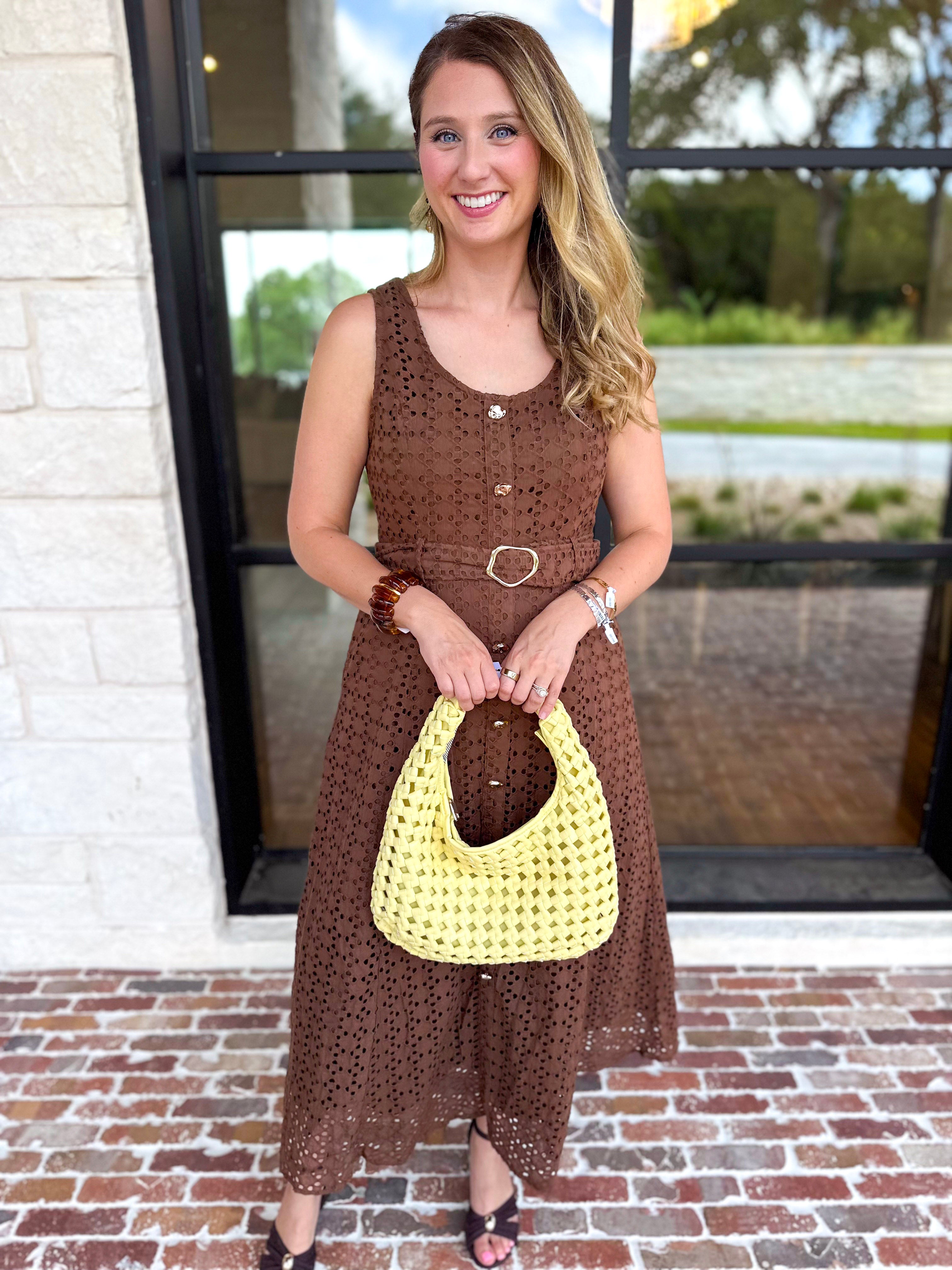The Social Hour Midi Dress - Chocolate-500 Midi-ENTRO-July & June Women's Fashion Boutique Located in San Antonio, Texas