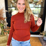 Liverpool - Warm Cayenne Turtleneck Sweater-230 Sweaters/Cardis-LIVERPOOL JEANS COMPANY-July & June Women's Fashion Boutique Located in San Antonio, Texas