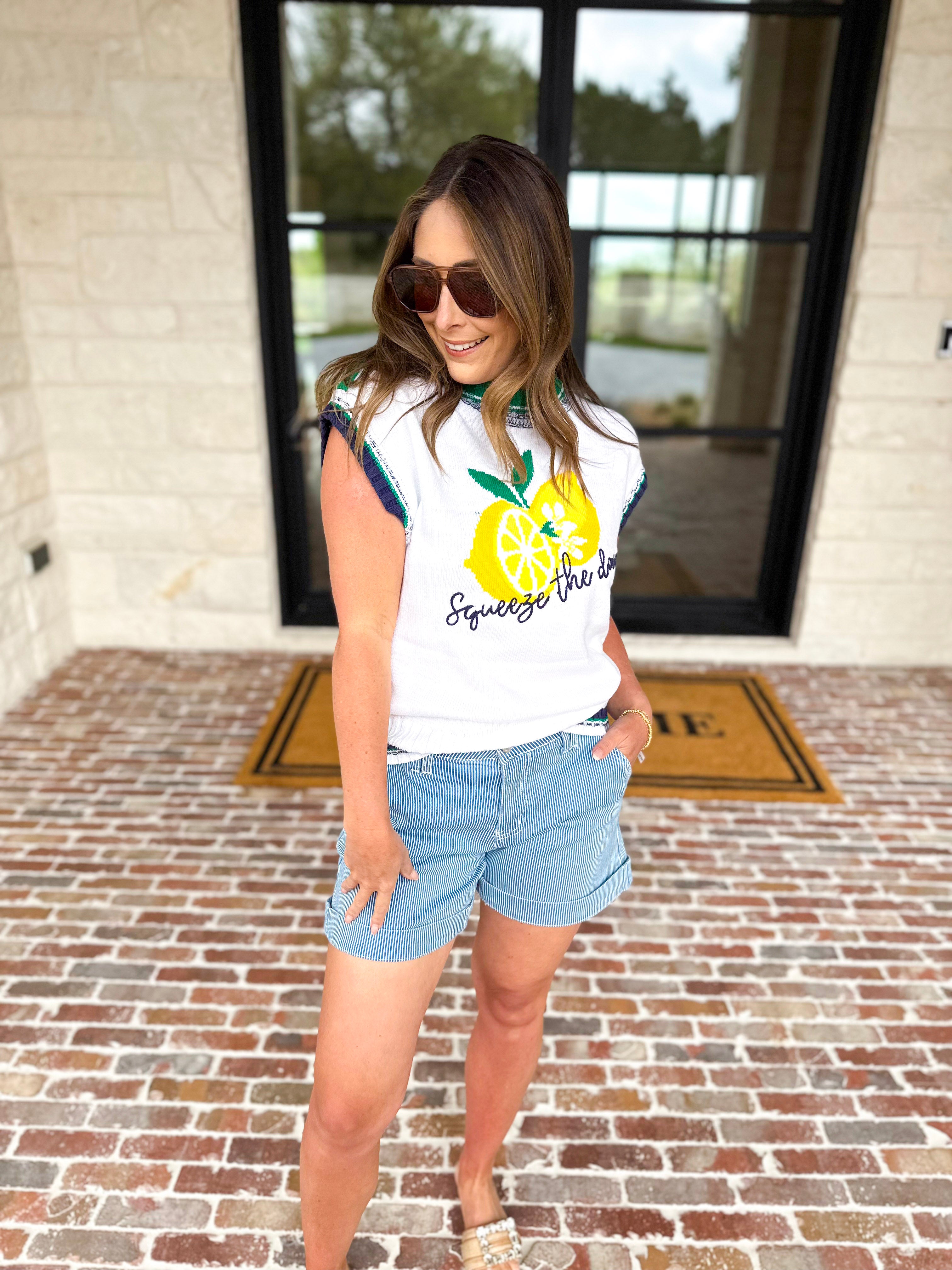 Squeeze The Day Knit Tank Top-230 Sweaters/Cardis-SKIES ARE BLUE-July & June Women's Fashion Boutique Located in San Antonio, Texas