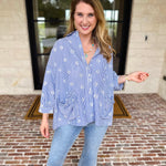 Seashell Flow Button Down Blouse-200 Fashion Blouses-FATE-July & June Women's Fashion Boutique Located in San Antonio, Texas