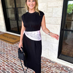 Polished Pin-Tuck Midi Dress-500 Midi-ENTRO-July & June Women's Fashion Boutique Located in San Antonio, Texas
