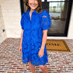 Anna Lace Mini Dress - Royal Blue-510 Mini-JODIFL-July & June Women's Fashion Boutique Located in San Antonio, Texas