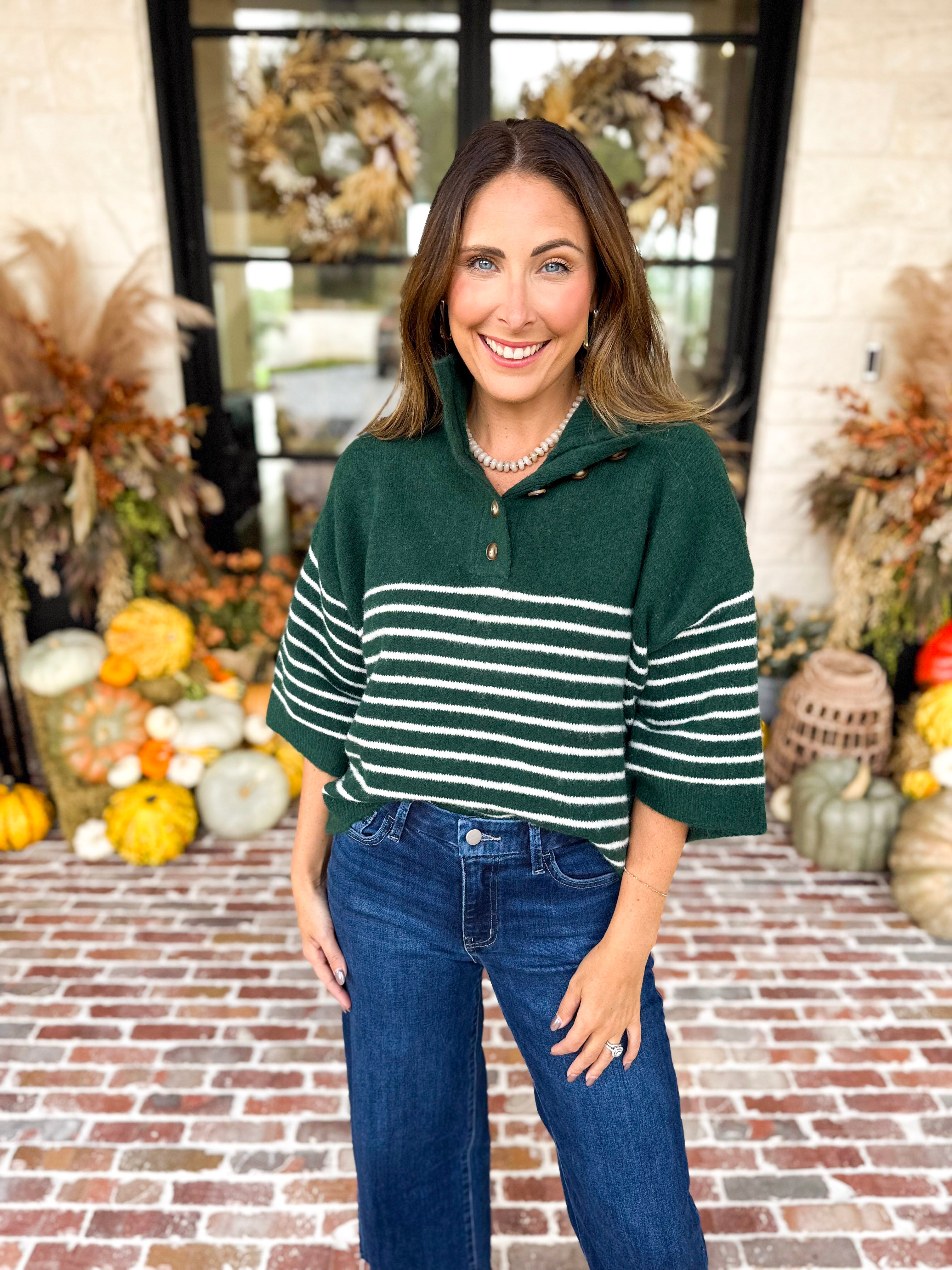 Cozy Weekend Sweater Top - Pine-230 Sweaters/Cardis-ENTRO-July & June Women's Fashion Boutique Located in San Antonio, Texas
