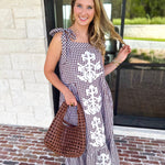 Plaid About You Midi Dress - Chocolate-500 Midi-ENTRO-July & June Women's Fashion Boutique Located in San Antonio, Texas