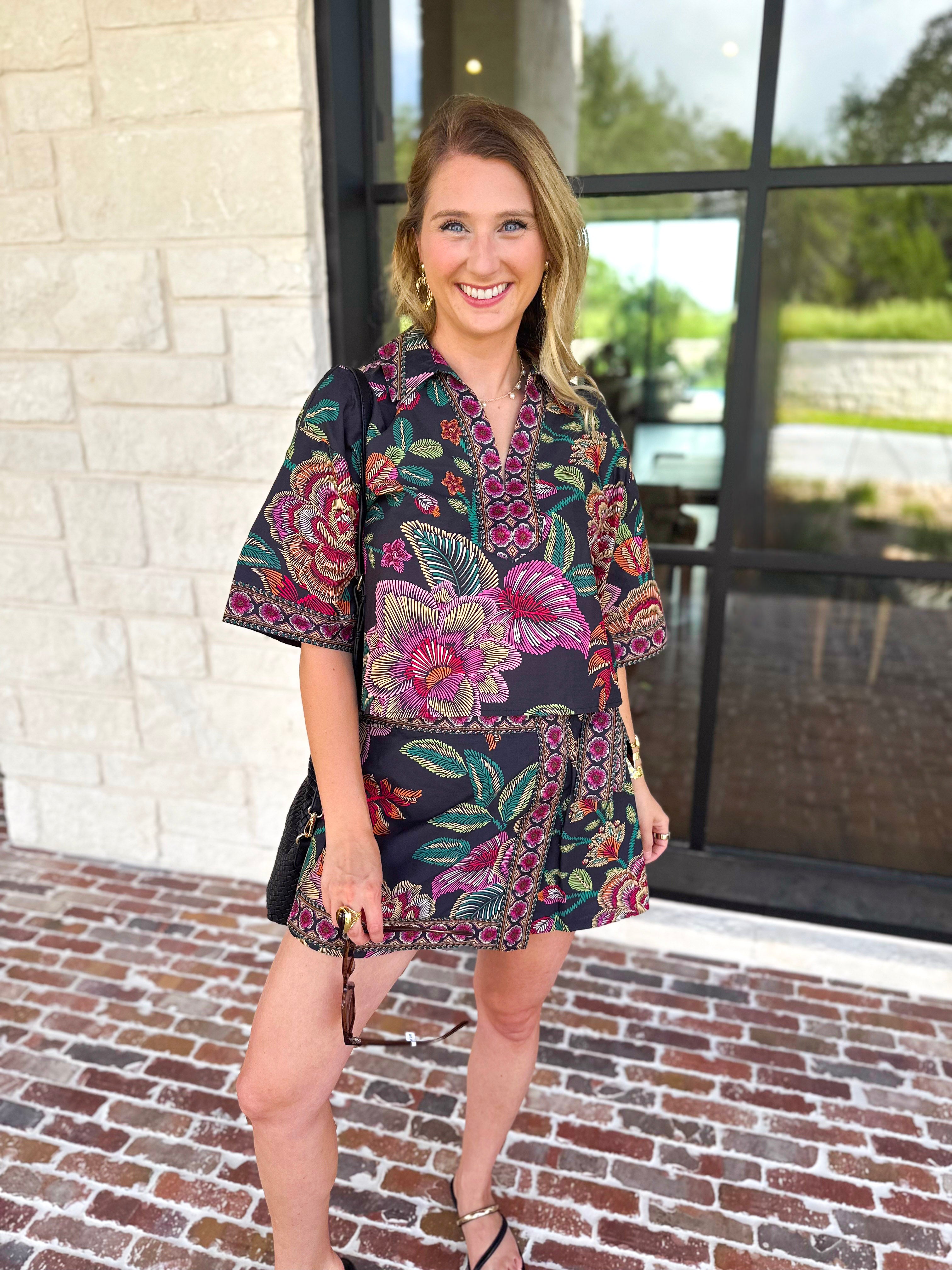 The Retreat Skort Set - Black-510 Mini-ENTRO-July & June Women's Fashion Boutique Located in San Antonio, Texas