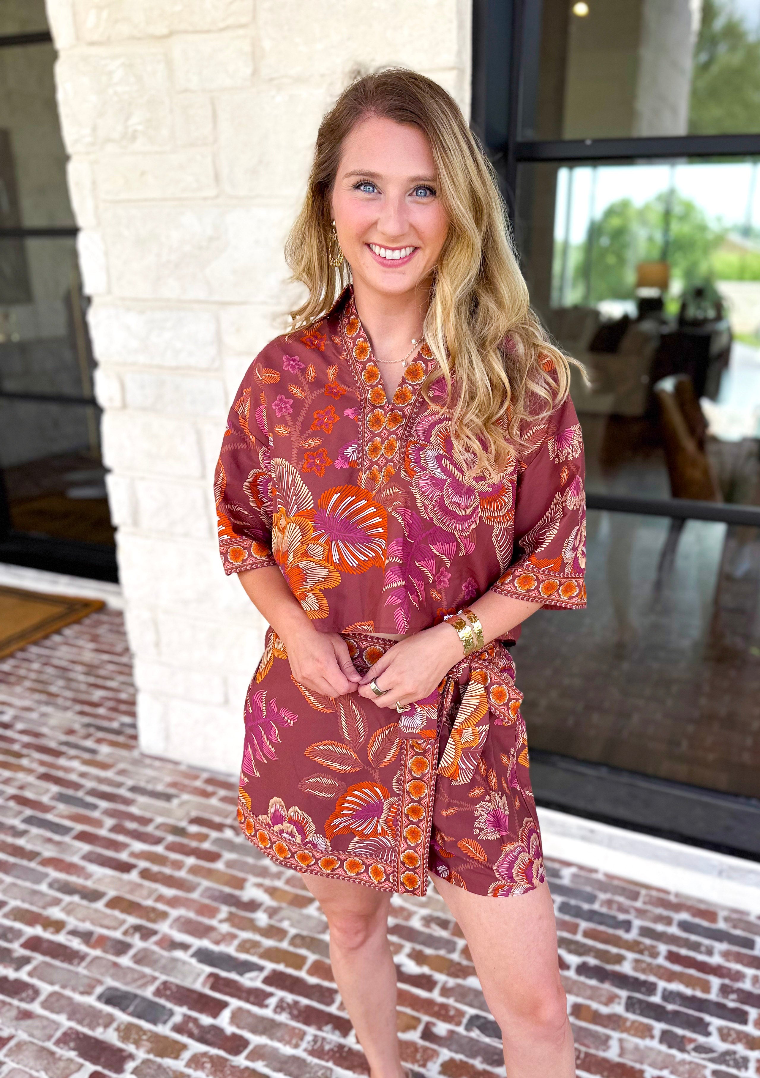 The Retreat Skort Set - Terra Cotta-510 Mini-ENTRO-July & June Women's Fashion Boutique Located in San Antonio, Texas