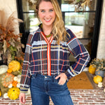 THML - Lightweight Sundown Plaid Blouse-200 Fashion Blouses-THML-July & June Women's Fashion Boutique Located in San Antonio, Texas