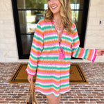 The Paloma Cover Up - Pink Multi-300 Athleisure/Lounge-SHIRALEAH-July & June Women's Fashion Boutique Located in San Antonio, Texas