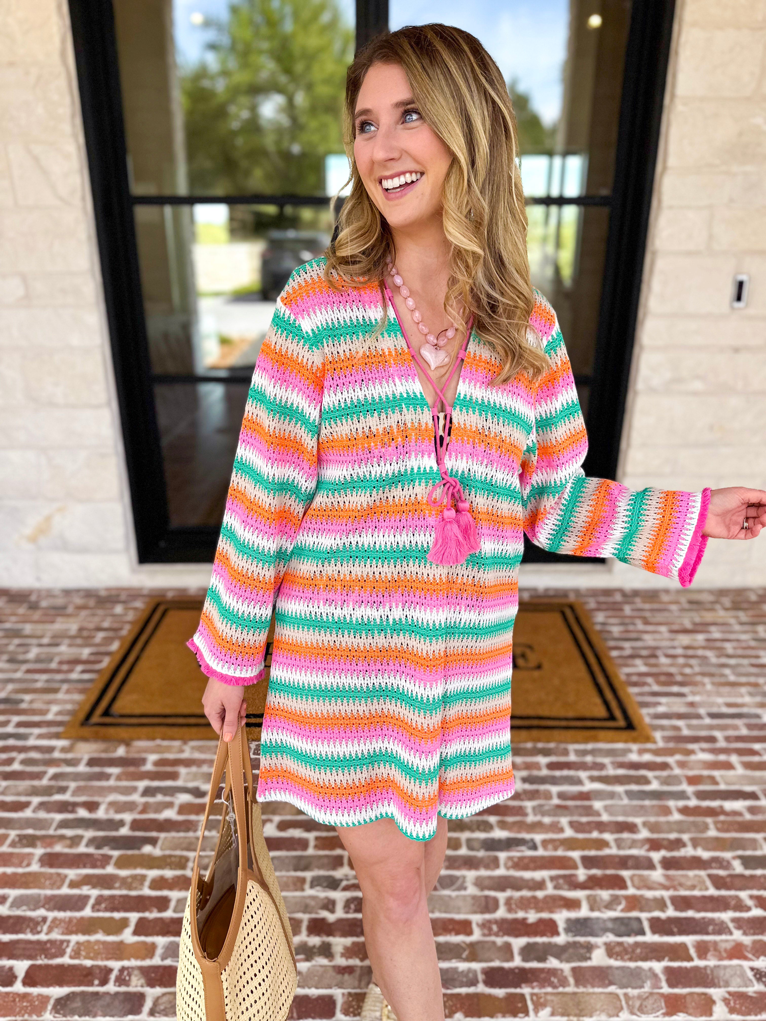 The Paloma Cover Up - Pink Multi-300 Athleisure/Lounge-SHIRALEAH-July & June Women's Fashion Boutique Located in San Antonio, Texas