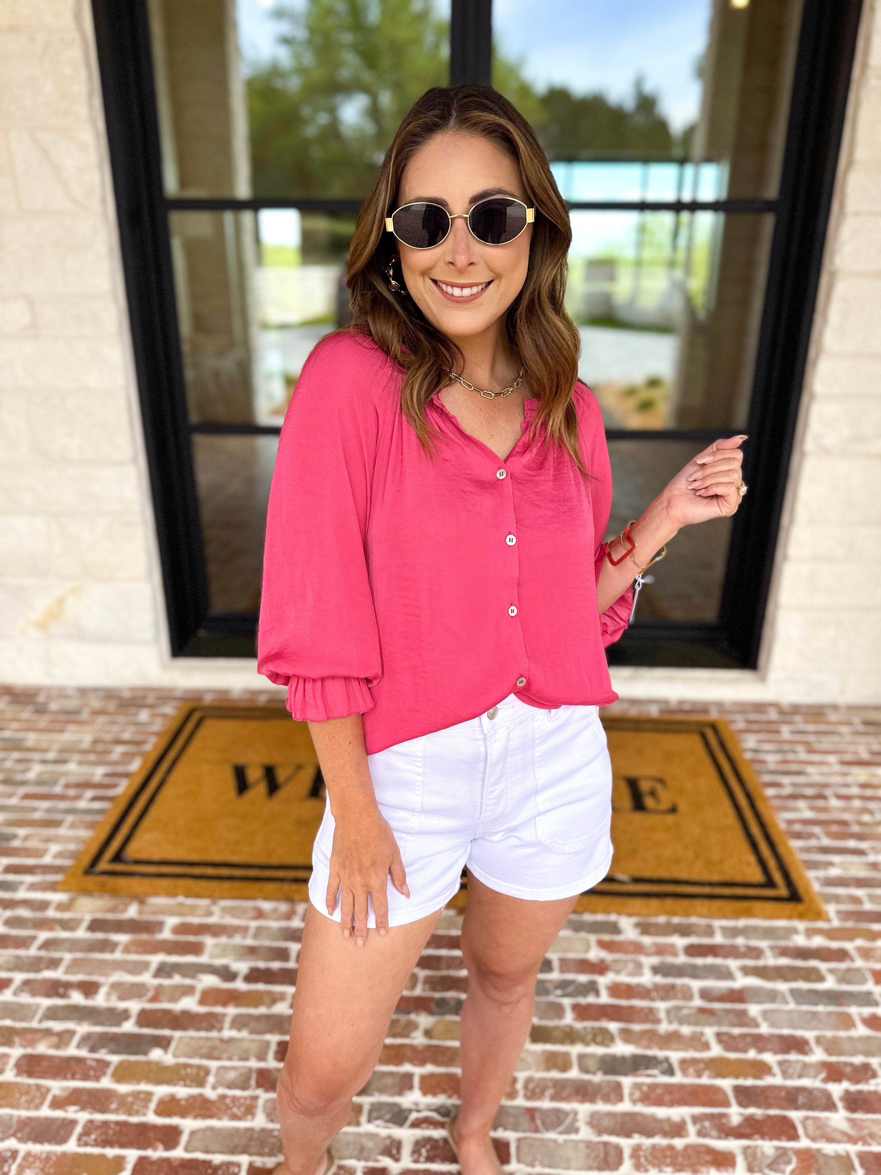 LIVERPOOL - Perfect Pink Blouse-200 Fashion Blouses-LIVERPOOL JEANS COMPANY-July & June Women's Fashion Boutique Located in San Antonio, Texas