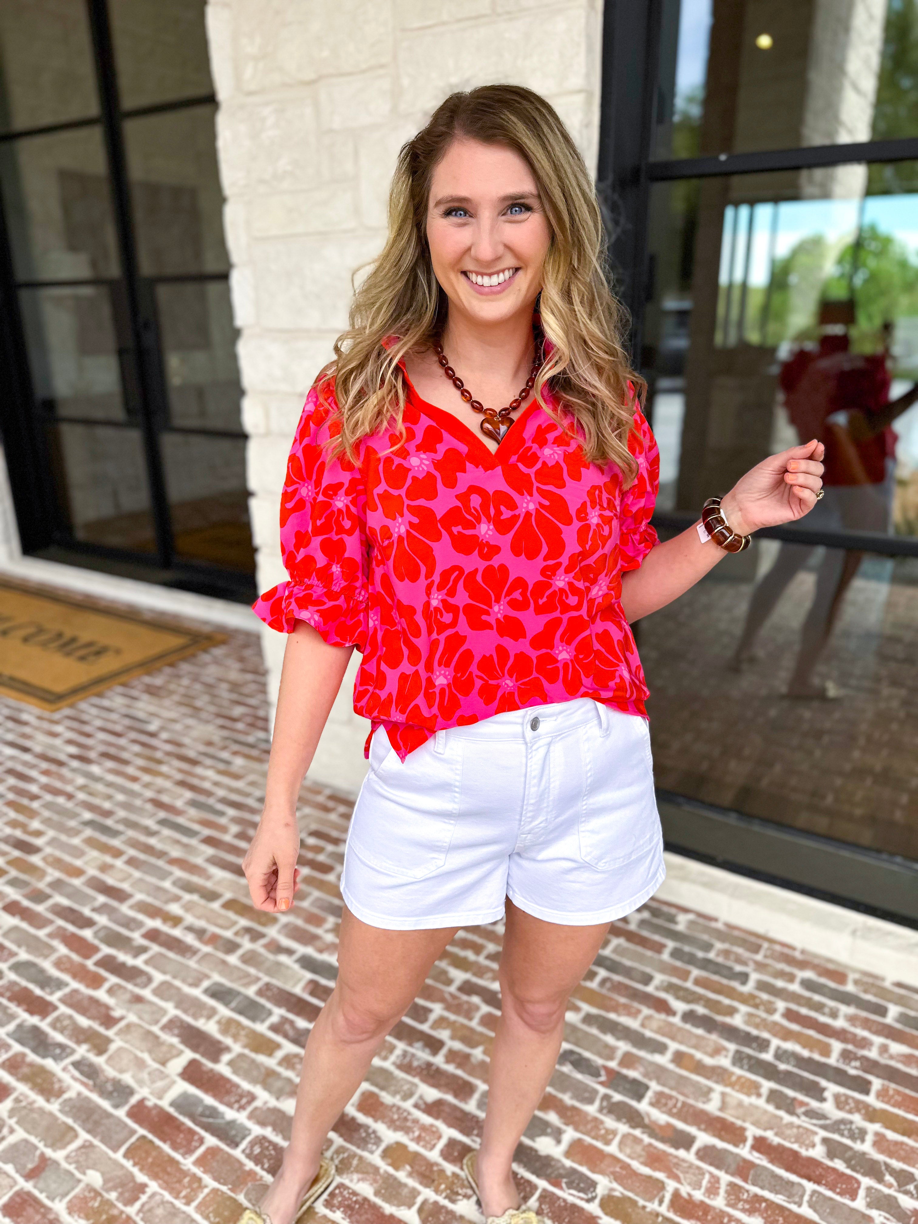 Mary Square - Jessica Blouse - Samba Garden-200 Fashion Blouses-MARY SQUARE-July & June Women's Fashion Boutique Located in San Antonio, Texas