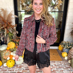 Liverpool - Wine Country Tweed & Fringe Jacket-600 Outerwear-LIVERPOOL JEANS COMPANY-July & June Women's Fashion Boutique Located in San Antonio, Texas