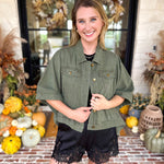 Wren Utility Jacket - Deep Olive-600 Outerwear-ENTRO-July & June Women's Fashion Boutique Located in San Antonio, Texas