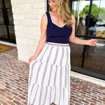 The Coastal Stitch Midi Skirt-410 Shorts/Skirts-SKIES ARE BLUE-July & June Women's Fashion Boutique Located in San Antonio, Texas