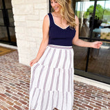 The Coastal Stitch Midi Skirt-410 Shorts/Skirts-SKIES ARE BLUE-July & June Women's Fashion Boutique Located in San Antonio, Texas