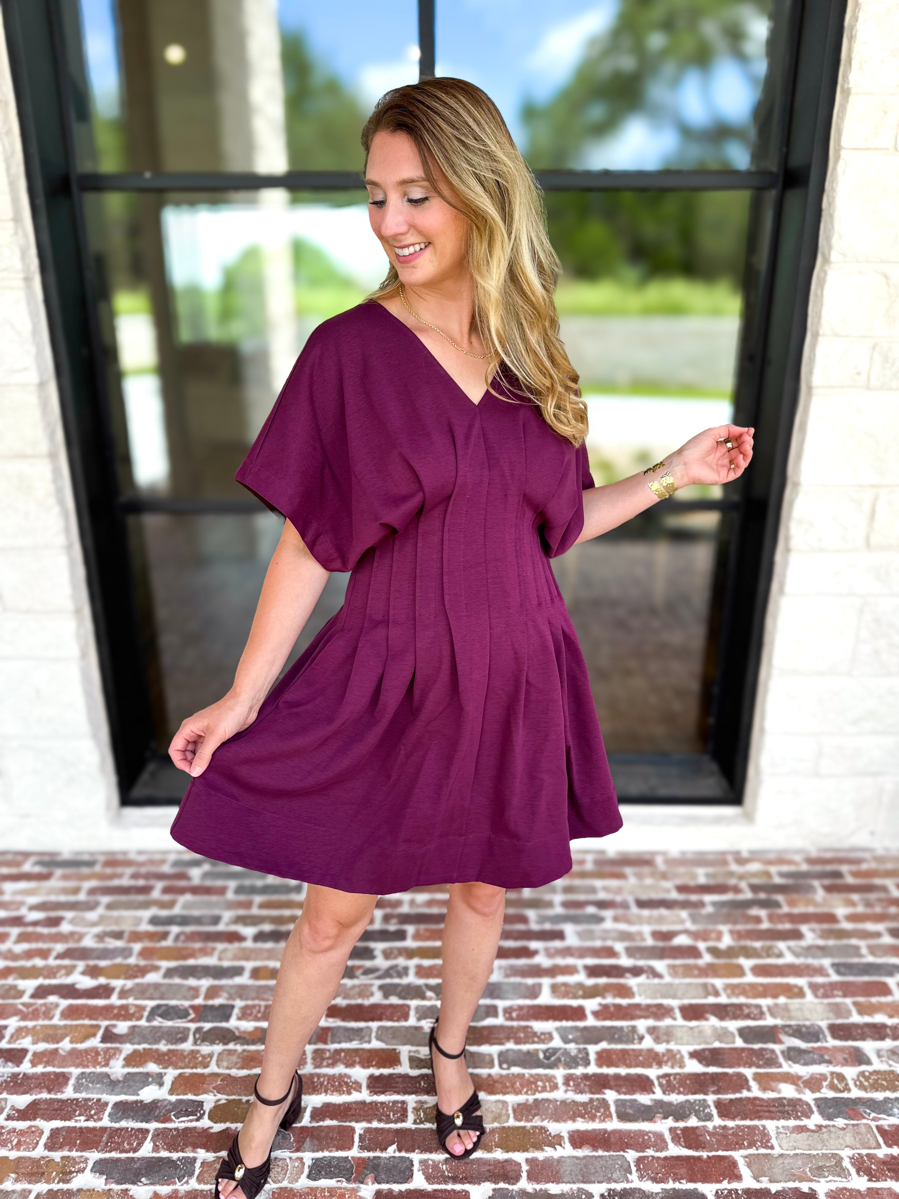 Elevated Chic Mini Dress - Plum-510 Mini-ENTRO-July & June Women's Fashion Boutique Located in San Antonio, Texas