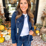 Liverpool - Fit and Flare Denim Jacket-600 Outerwear-LIVERPOOL JEANS COMPANY-July & June Women's Fashion Boutique Located in San Antonio, Texas