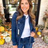 Liverpool - Fit and Flare Denim Jacket-600 Outerwear-LIVERPOOL JEANS COMPANY-July & June Women's Fashion Boutique Located in San Antonio, Texas