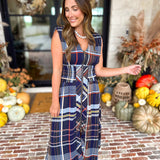 THML - Socialite Plaid Midi Dress-500 Midi-THML-July & June Women's Fashion Boutique Located in San Antonio, Texas