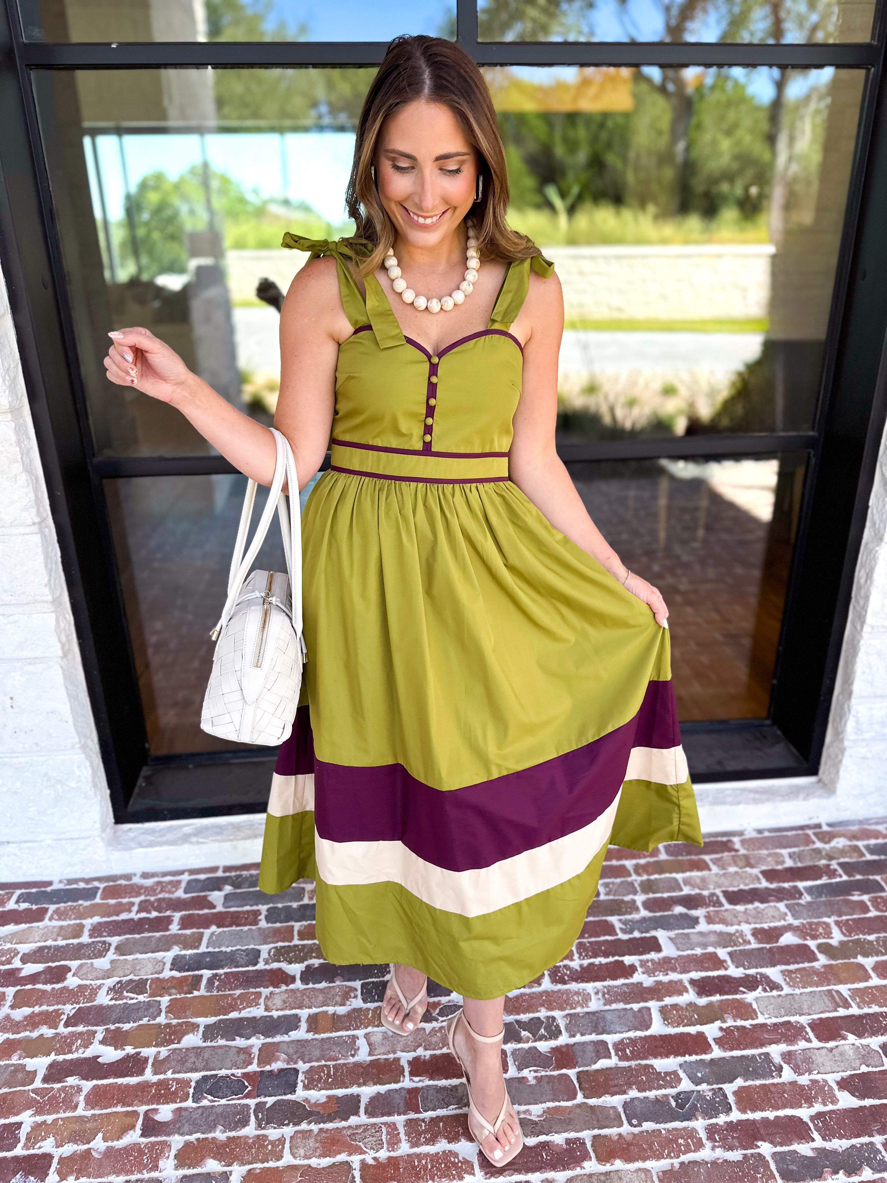 The Romy Midi Dress - Martini Olive-500 Midi-ENTRO-July & June Women's Fashion Boutique Located in San Antonio, Texas