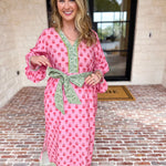 Pink Blooms Midi Dress-500 Midi-ENTRO-July & June Women's Fashion Boutique Located in San Antonio, Texas