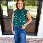 Date Night Polka Dot Top - Green-200 Fashion Blouses-ENTRO-July & June Women's Fashion Boutique Located in San Antonio, Texas