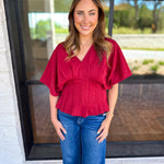 Elevated Chic Top - Merlot-200 Fashion Blouses-ENTRO-July & June Women's Fashion Boutique Located in San Antonio, Texas