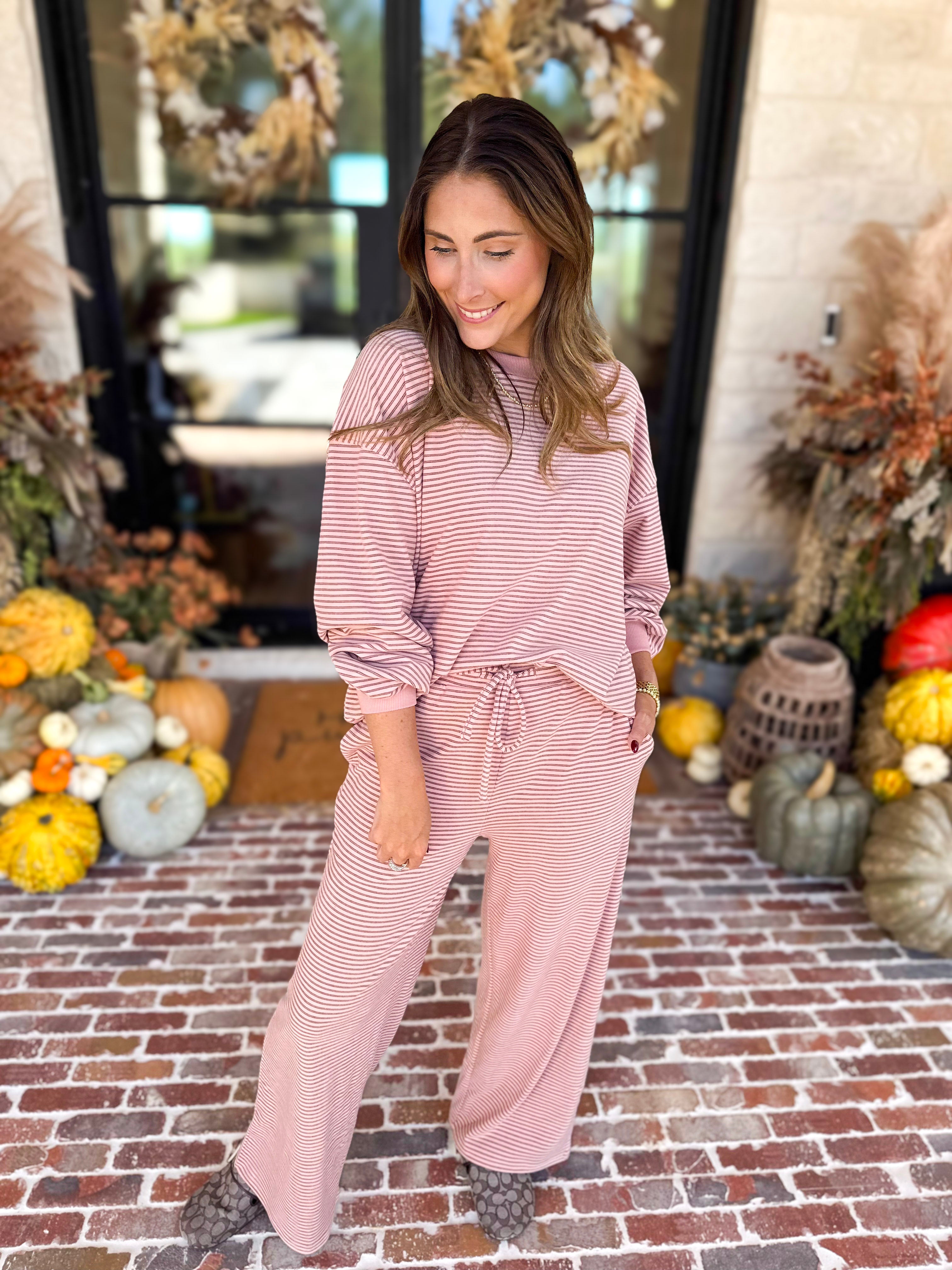 Cozy Time Lounge Set - Ballet Pink-300 Athleisure/Lounge-POLOGRAM-July & June Women's Fashion Boutique Located in San Antonio, Texas