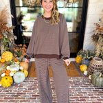 Cozy Time Lounge Set - Chocolate Cream-300 Athleisure/Lounge-POLOGRAM-July & June Women's Fashion Boutique Located in San Antonio, Texas