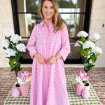 Spring Dreams Midi Dress - Pink-500 Midi-ENTRO-July & June Women's Fashion Boutique Located in San Antonio, Texas