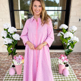 Spring Dreams Midi Dress - Pink-500 Midi-ENTRO-July & June Women's Fashion Boutique Located in San Antonio, Texas