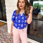 Mary Square - Blue Petal Keepsake Blouse-MARY SQUARE-July & June Women's Fashion Boutique Located in San Antonio, Texas