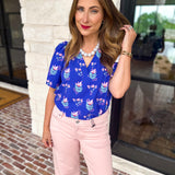 Mary Square - Blue Petal Keepsake Blouse-MARY SQUARE-July & June Women's Fashion Boutique Located in San Antonio, Texas