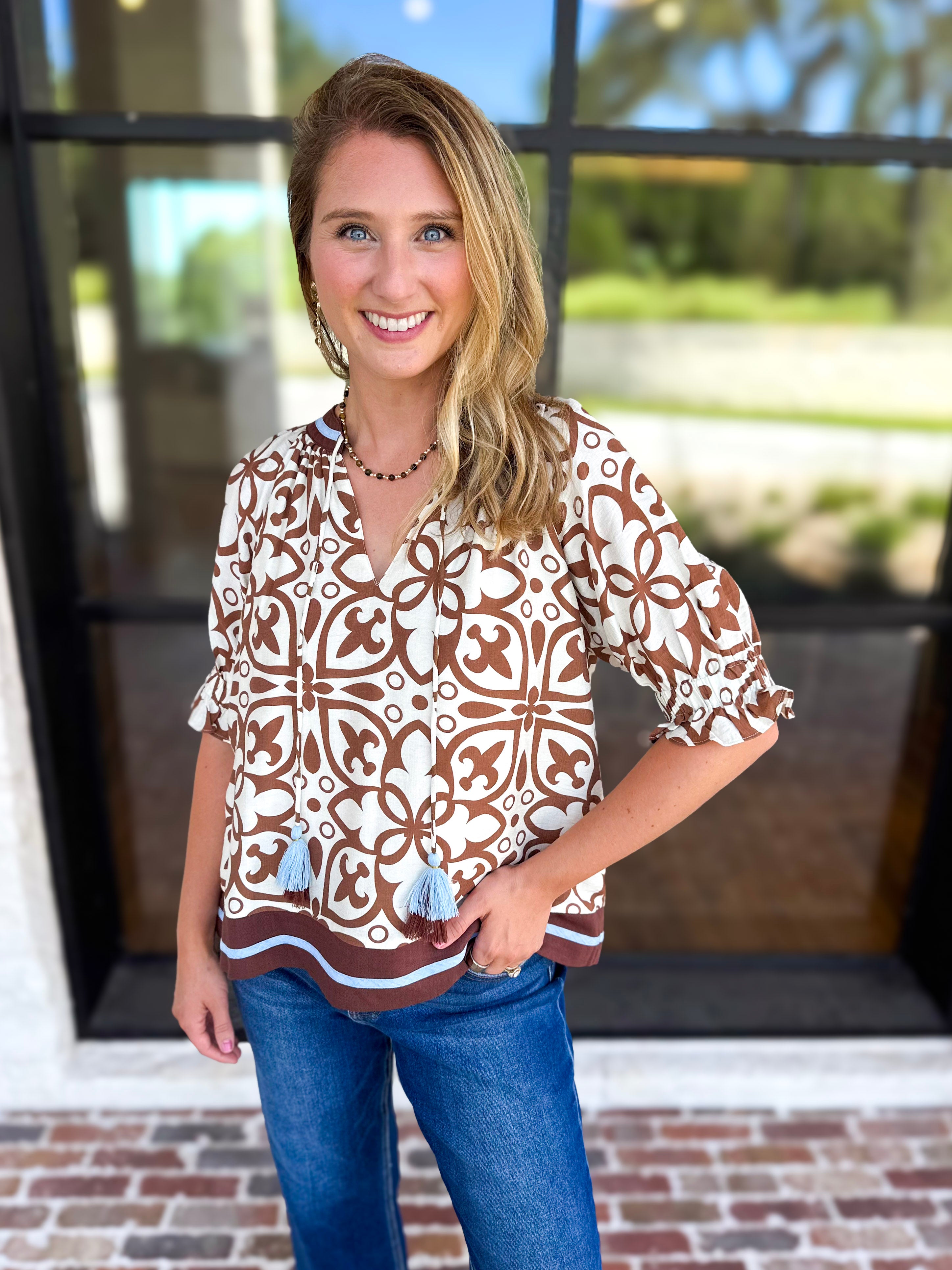 THML - The Hadley Blouse-200 Fashion Blouses-THML-July & June Women's Fashion Boutique Located in San Antonio, Texas
