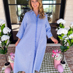 Spring Dreams Midi Dress - Blue-500 Midi-ENTRO-July & June Women's Fashion Boutique Located in San Antonio, Texas