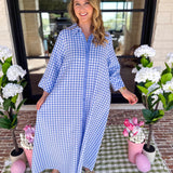 Spring Dreams Midi Dress - Blue-500 Midi-ENTRO-July & June Women's Fashion Boutique Located in San Antonio, Texas