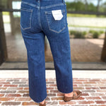 Vervet - High Rise Dark Trouser Style Jeans-420 Denim-VEVERT BY FLYING MONKEY-July & June Women's Fashion Boutique Located in San Antonio, Texas