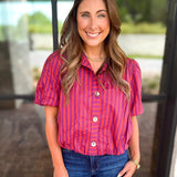 Coffee Date Blouse - Plum-200 Fashion Blouses-ENTRO-July & June Women's Fashion Boutique Located in San Antonio, Texas