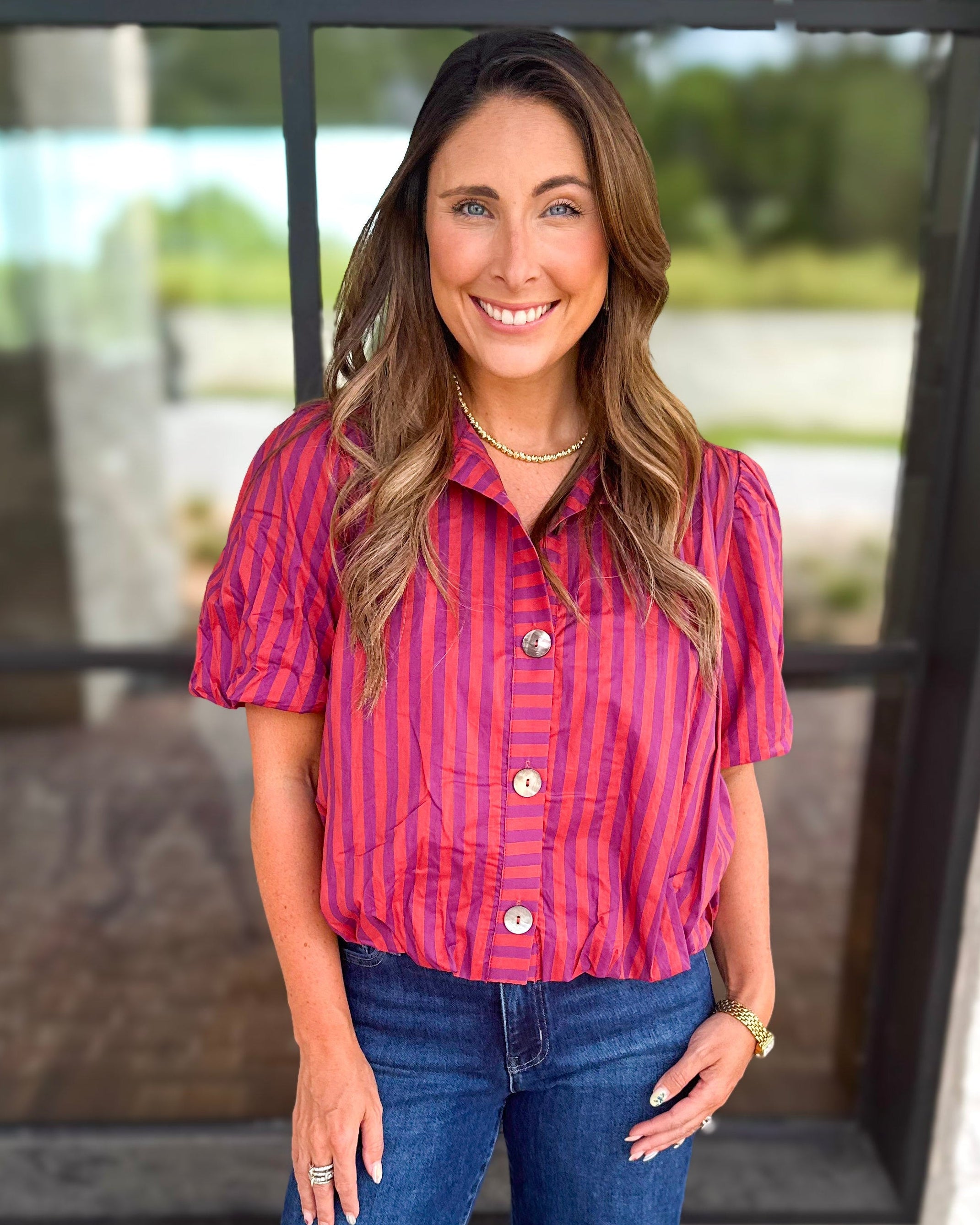 Coffee Date Blouse - Plum-200 Fashion Blouses-ENTRO-July & June Women's Fashion Boutique Located in San Antonio, Texas