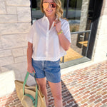 Current Air - Pleated Button Down Blouse-200 Fashion Blouses-CURRENT AIR CLOTHING-July & June Women's Fashion Boutique Located in San Antonio, Texas