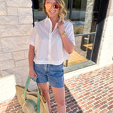 Current Air - Pleated Button Down Blouse-200 Fashion Blouses-CURRENT AIR CLOTHING-July & June Women's Fashion Boutique Located in San Antonio, Texas