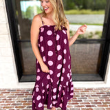 Pink Ganache Polka Dot Midi Dress-500 Midi-ENTRO-July & June Women's Fashion Boutique Located in San Antonio, Texas