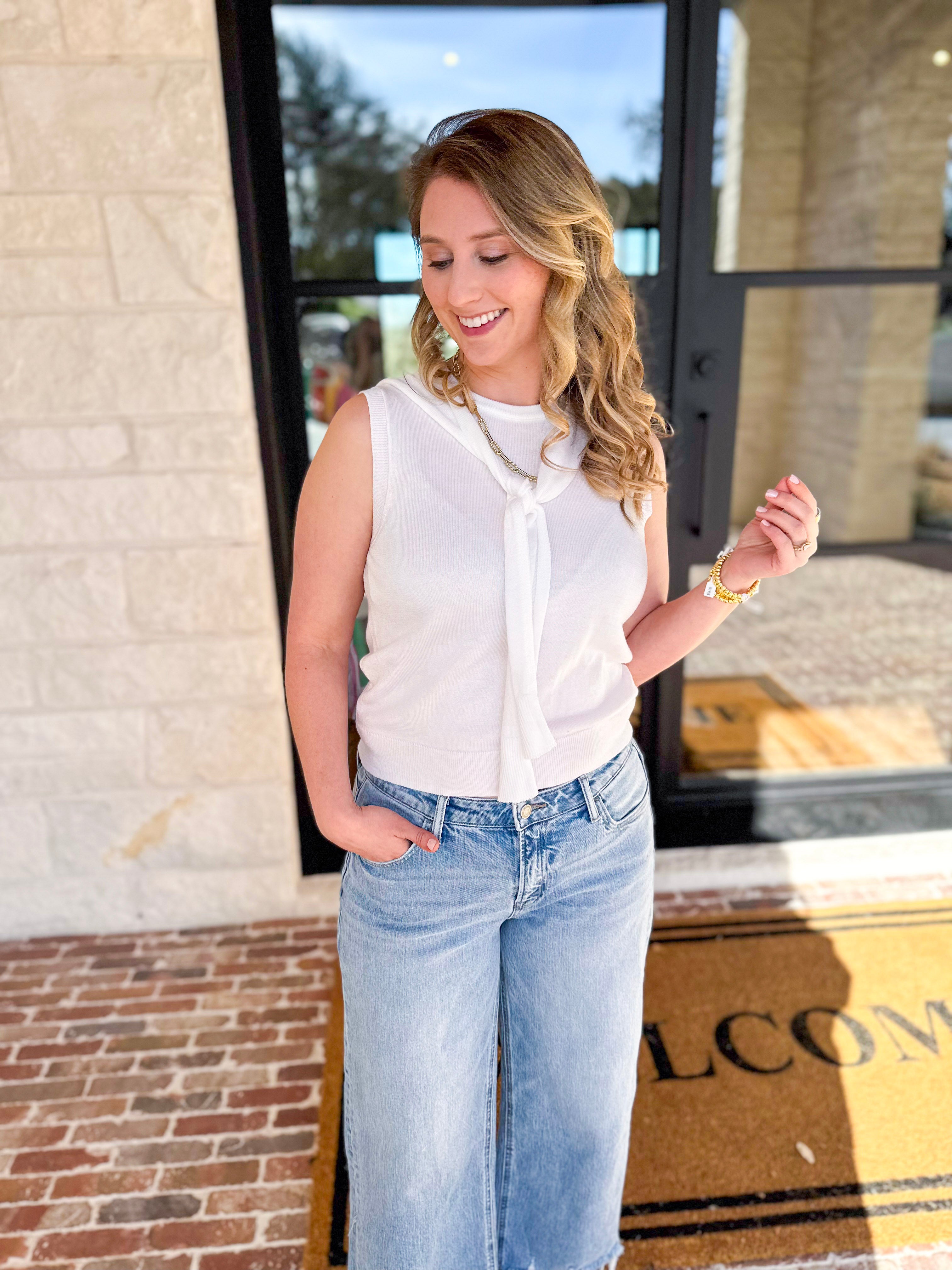 The Country Club Knit Sweater - Ivory-230 Sweaters/Cardis-ENTRO-July & June Women's Fashion Boutique Located in San Antonio, Texas