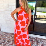 Shell & Shine Halter Midi Dress-500 Midi-ENTRO-July & June Women's Fashion Boutique Located in San Antonio, Texas