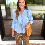 Easy Days Denim Top-200 Fashion Blouses-ENTRO-July & June Women's Fashion Boutique Located in San Antonio, Texas