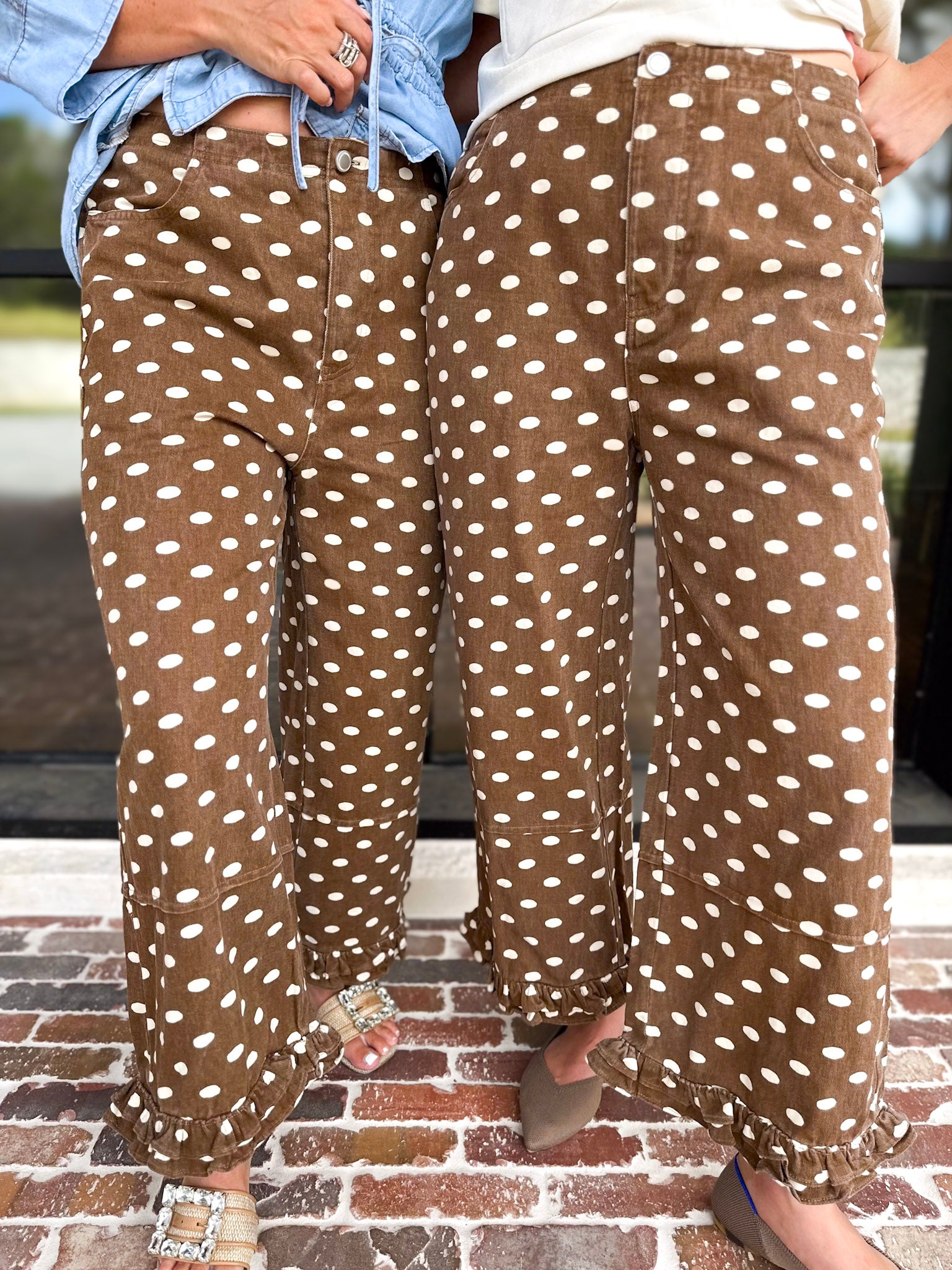 The Trendsetter Polka Dot Jeans-400 Pants-JODIFL-July & June Women's Fashion Boutique Located in San Antonio, Texas