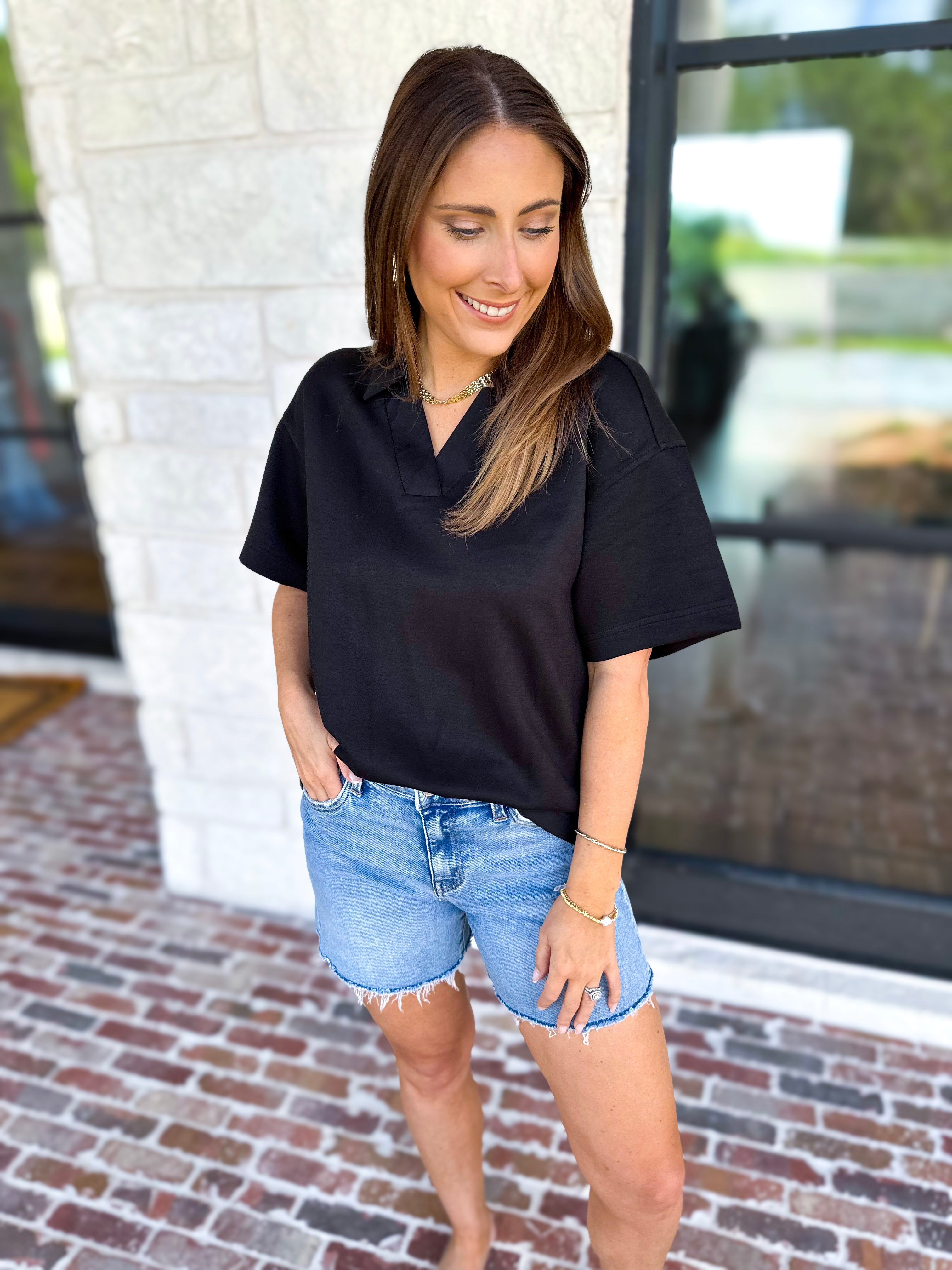Everyday Pick Top - Black-210 Casual Blouses-JODIFL-July & June Women's Fashion Boutique Located in San Antonio, Texas