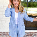 The Elevated Easer Blazer-600 Outerwear-SKIES ARE BLUE-July & June Women's Fashion Boutique Located in San Antonio, Texas